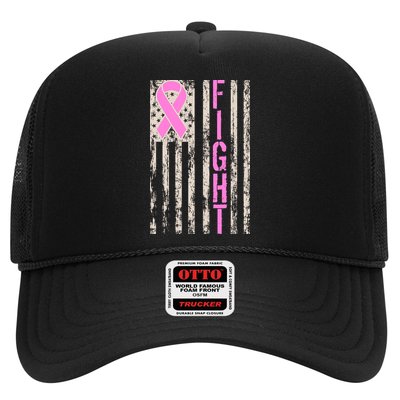 Fight Breast Cancer Awareness USA Flag Ribbon Hat