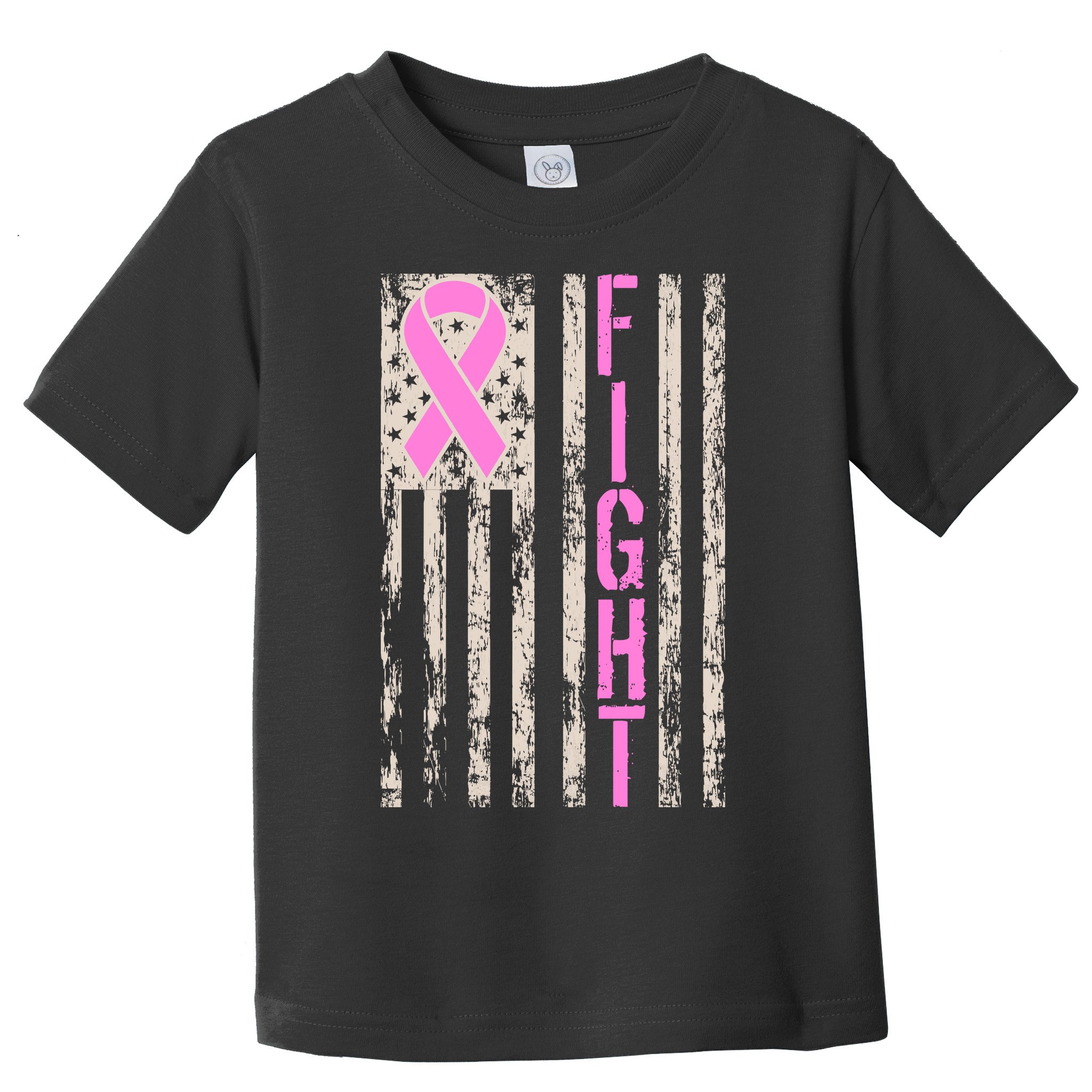 Fight Breast Cancer Awareness USA Flag Ribbon Toddler T-Shirt