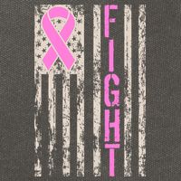 Fight Breast Cancer Awareness USA Flag Ribbon Cotton Canvas Backpack
