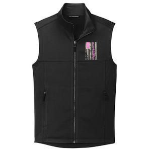 Fight Breast Cancer Awareness USA Flag Ribbon Collective Smooth Fleece Vest