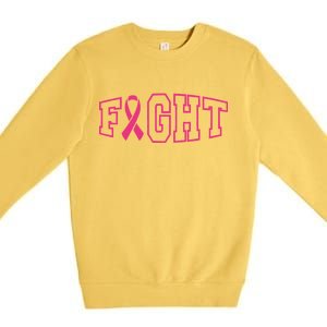 Fight Breast Cancer Logo Premium Crewneck Sweatshirt