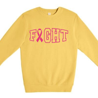 Fight Breast Cancer Logo Premium Crewneck Sweatshirt