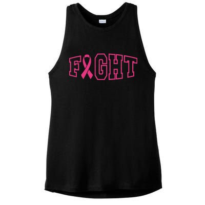 Fight Breast Cancer Logo Ladies PosiCharge Tri-Blend Wicking Tank