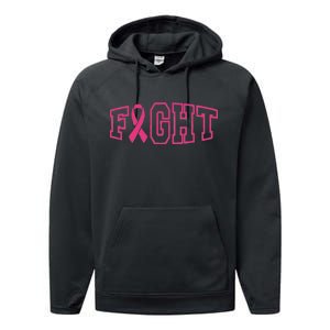 Fight Breast Cancer Logo Performance Fleece Hoodie