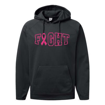 Fight Breast Cancer Logo Performance Fleece Hoodie