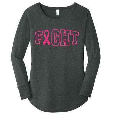 Fight Breast Cancer Logo Women's Perfect Tri Tunic Long Sleeve Shirt