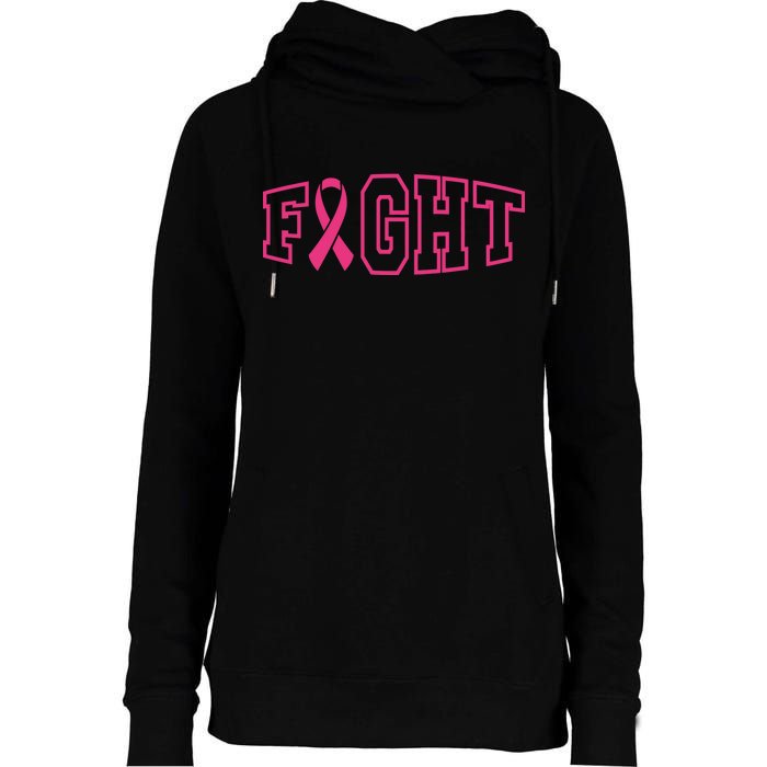 Fight Breast Cancer Logo Womens Funnel Neck Pullover Hood