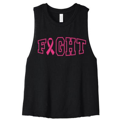 Fight Breast Cancer Logo Women's Racerback Cropped Tank