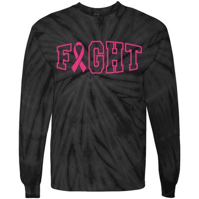 Fight Breast Cancer Logo Tie-Dye Long Sleeve Shirt