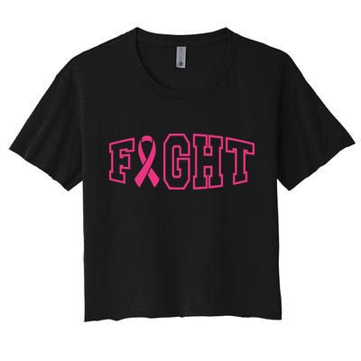 Fight Breast Cancer Logo Women's Crop Top Tee