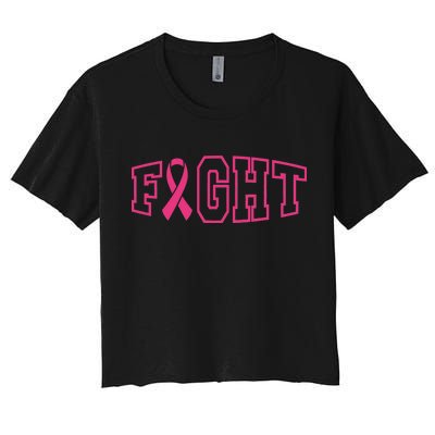 Fight Breast Cancer Logo Women's Crop Top Tee