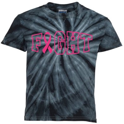 Fight Breast Cancer Logo Kids Tie-Dye T-Shirt