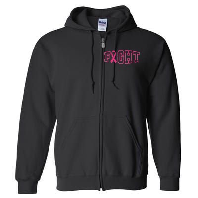 Fight Breast Cancer Logo Full Zip Hoodie