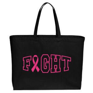 Fight Breast Cancer Logo Cotton Canvas Jumbo Tote