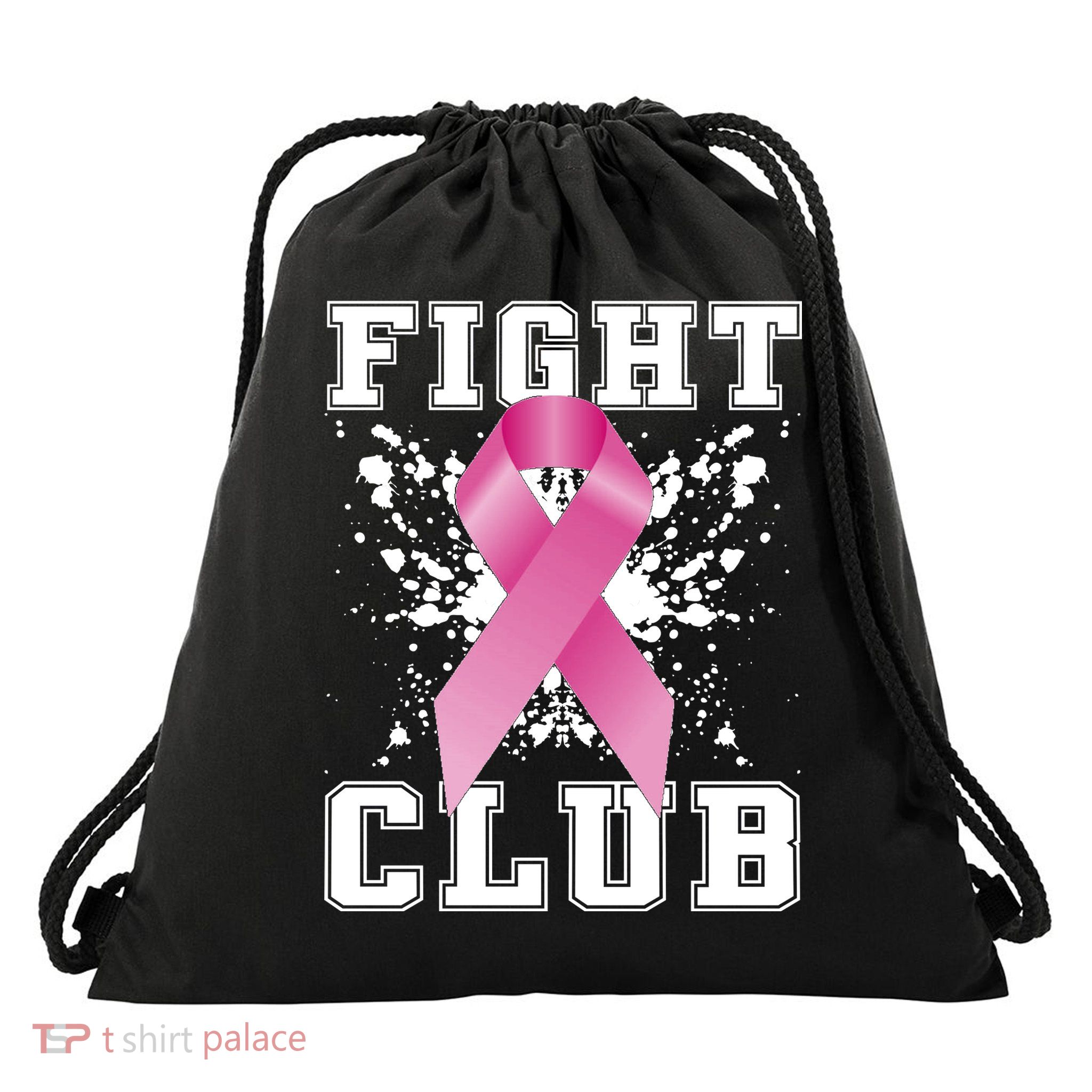 Fight Club Breast Cancer Drawstring Bag