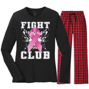 Fight Club Breast Cancer Women's Long Sleeve Flannel Pajama Set 