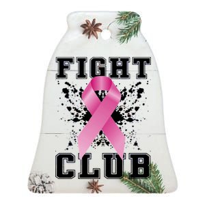 Fight Club Breast Cancer Ceramic Bell Ornament