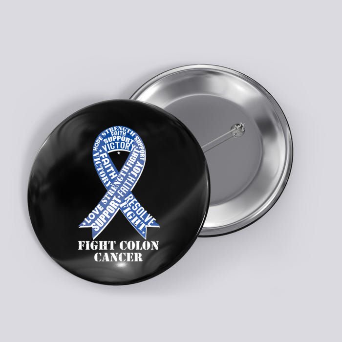 Fight Colon Cancer Resolve Support Faith Blue Ribbon Button