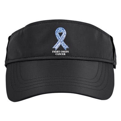 Fight Colon Cancer Resolve Support Faith Blue Ribbon Adult Drive Performance Visor