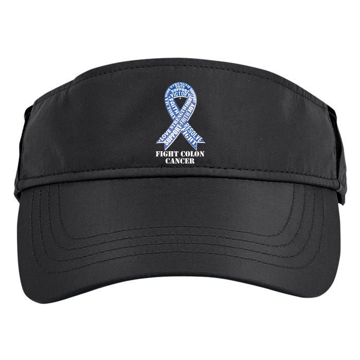 Fight Colon Cancer Resolve Support Faith Blue Ribbon Adult Drive Performance Visor