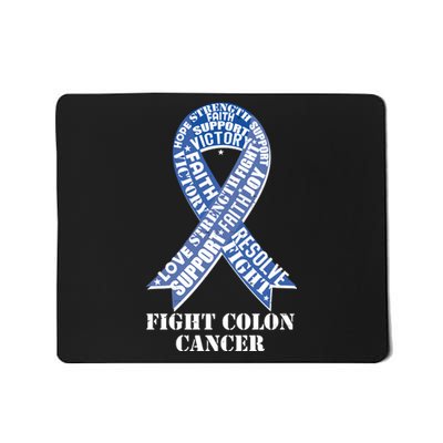 Fight Colon Cancer Resolve Support Faith Blue Ribbon Mousepad