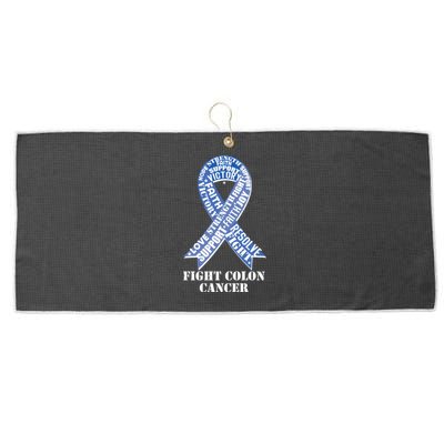 Fight Colon Cancer Resolve Support Faith Blue Ribbon Large Microfiber Waffle Golf Towel