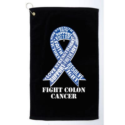 Fight Colon Cancer Resolve Support Faith Blue Ribbon Golf Towel