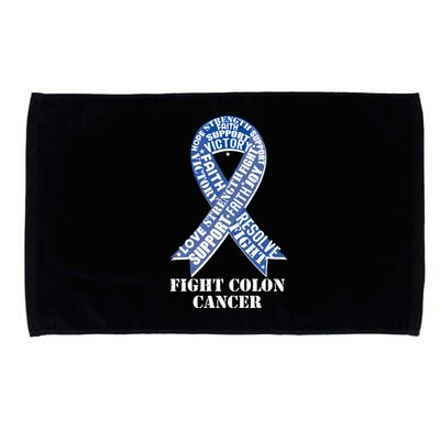 Fight Colon Cancer Resolve Support Faith Blue Ribbon Microfiber Hand Towel