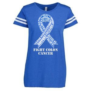 Fight Colon Cancer Resolve Support Faith Blue Ribbon Enza Ladies Jersey Football T-Shirt