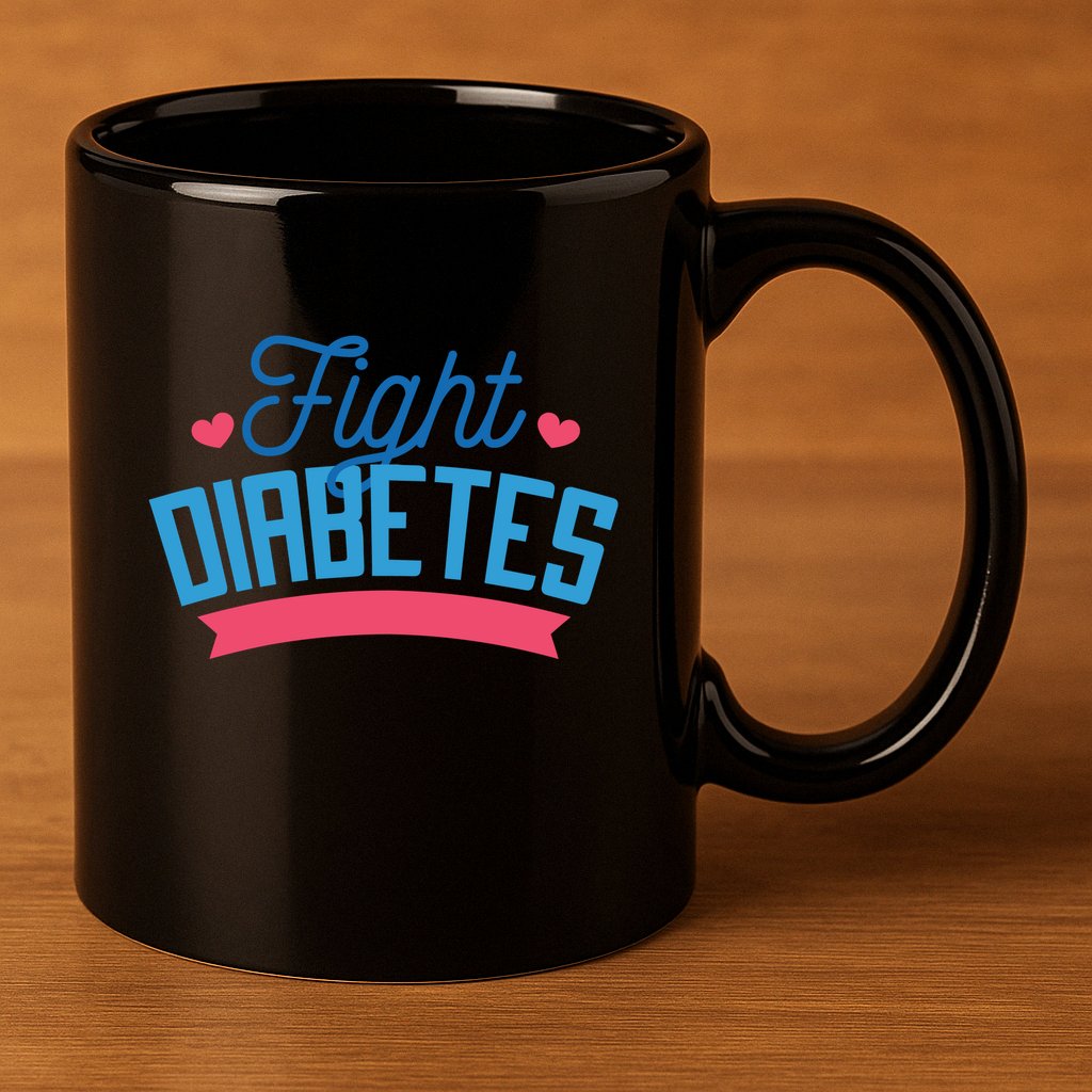 Fight Diabetes 11oz C Handle Ceramic Mug