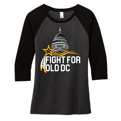 Fight For Old DC Women's Tri-Blend 3/4-Sleeve Raglan Shirt