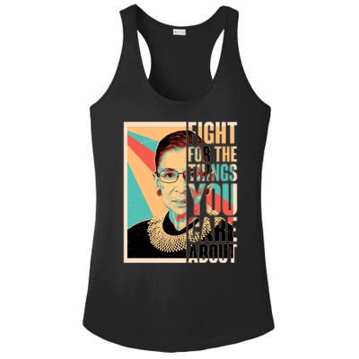 Fight For The Things You Care About Ruth Ginsburg Tribute Ladies PosiCharge Competitor Racerback Tank