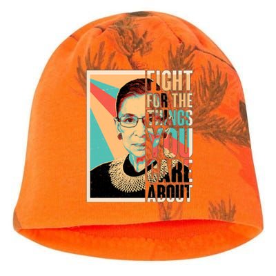 Fight For The Things You Care About Ruth Ginsburg Tribute Kati - Camo Knit Beanie