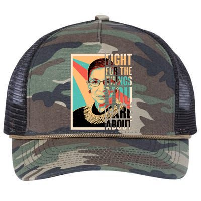 Fight For The Things You Care About Ruth Ginsburg Tribute Retro Rope Trucker Hat Cap