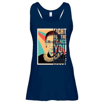 Fight For The Things You Care About Ruth Ginsburg Tribute Ladies Essential Flowy Tank