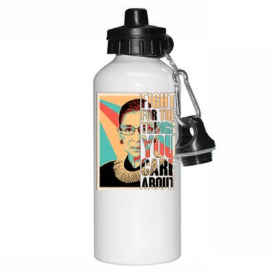 Fight For The Things You Care About Ruth Ginsburg Tribute Aluminum Water Bottle