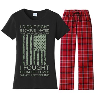 Fight For Your Loved Ones Veteran Women's Flannel Pajama Set