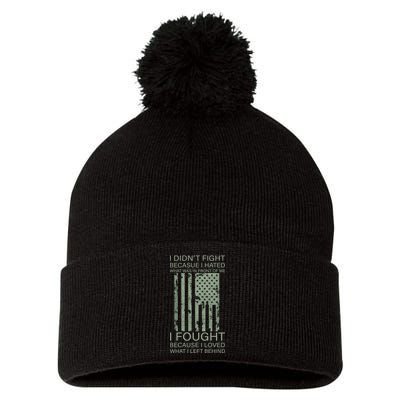 Fight For Your Loved Ones Veteran Pom Pom 12in Knit Beanie