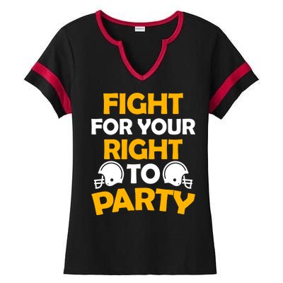 Fight For Your Right To Party KC Football Ladies Halftime Notch Neck Tee