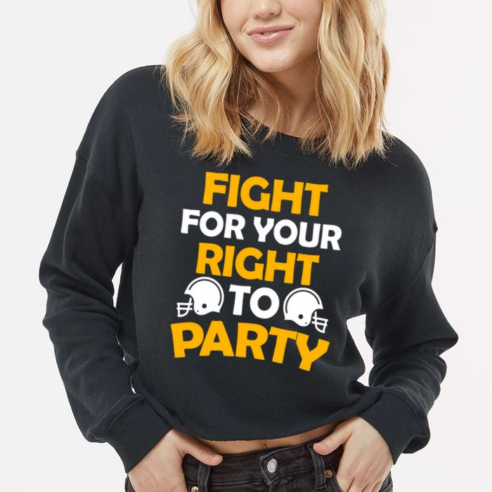 Fight For Your Right To Party KC Football Cropped Pullover Crew