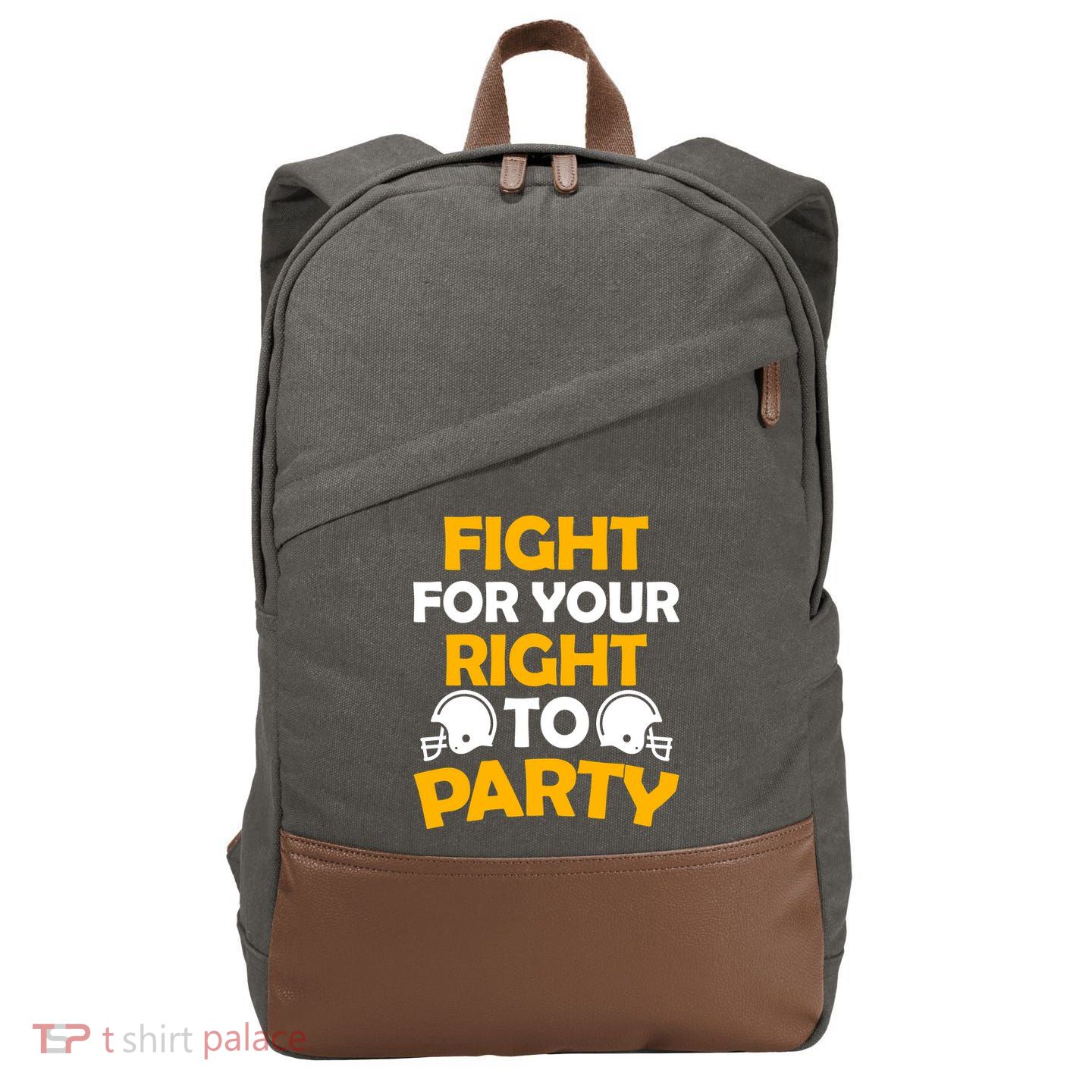 Fight For Your Right To Party KC Football Cotton Canvas Backpack