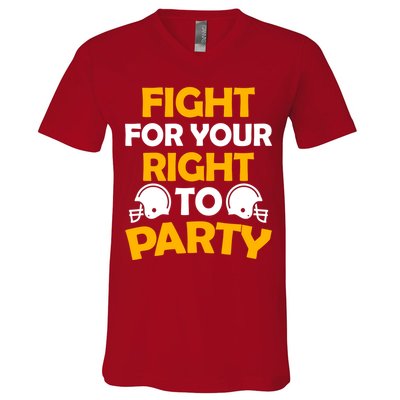 Fight For Your Right To Party KC Football V-Neck T-Shirt