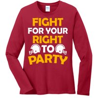 Fight For Your Right To Party KC Football Ladies Long Sleeve Shirt