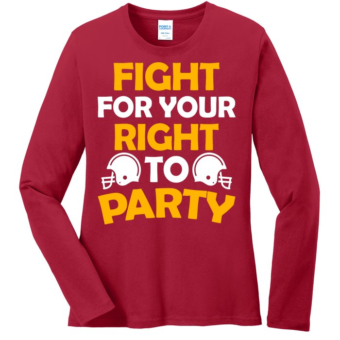 Fight For Your Right To Party KC Football Ladies Long Sleeve Shirt