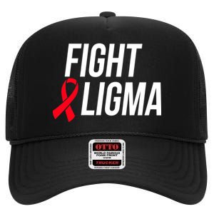 Fight Ligma Funny Meme High Crown Mesh Back Trucker Hat