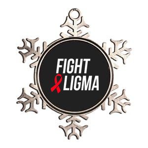 Fight Ligma Funny Meme Metallic Star Ornament