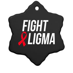 Fight Ligma Funny Meme Ceramic Star Ornament