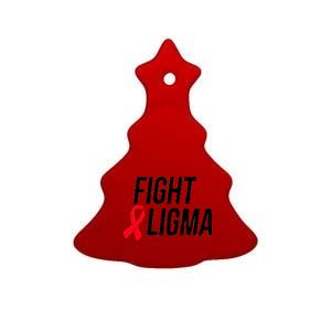 Fight Ligma Funny Meme Ceramic Tree Ornament