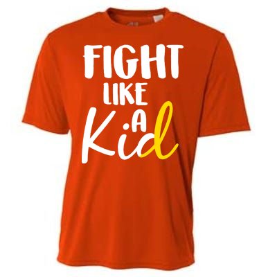 Fight Like A Kid Childhood Cancer Gold Ribbon Cooling Performance Crew T-Shirt