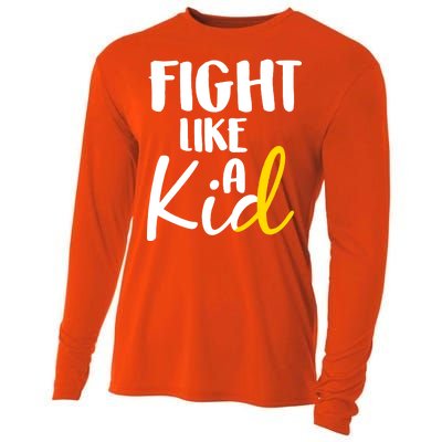 Fight Like A Kid Childhood Cancer Gold Ribbon Cooling Performance Long Sleeve Crew